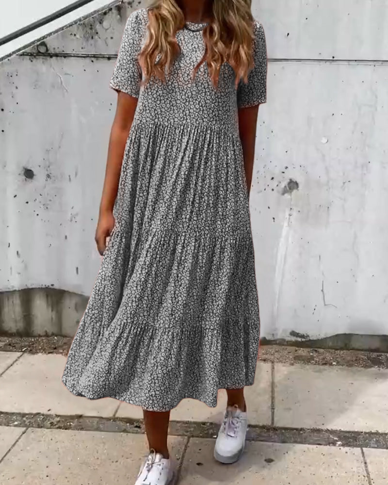 Valenzora | Kurzärmeliges Blumenkleid
