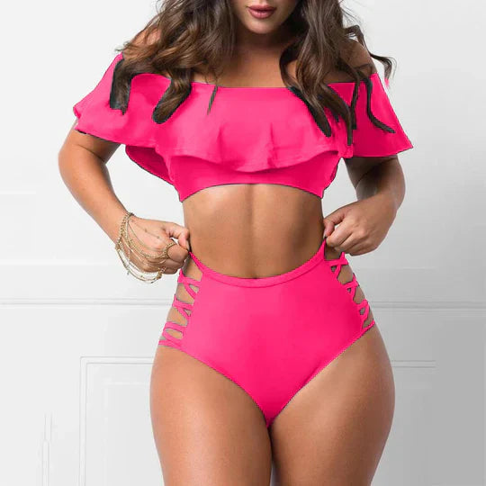 Valenzora | Off-the-shoulder bikini set with ruffles