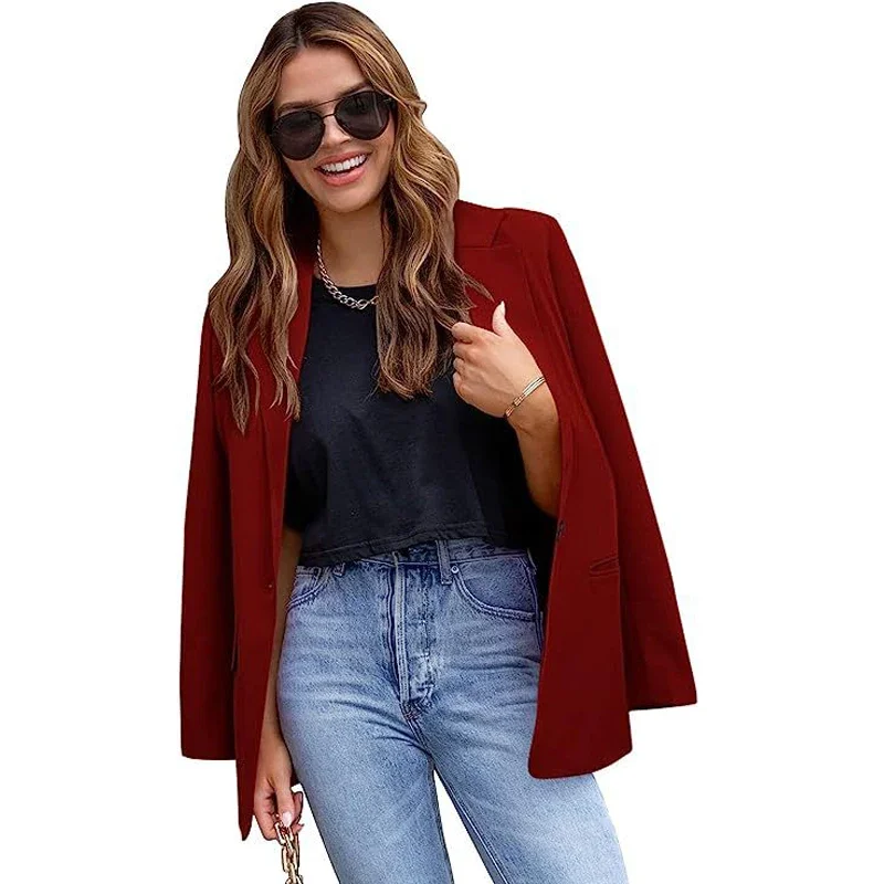 Valenzora | Long women's blazer with flap pockets and tailored cut
