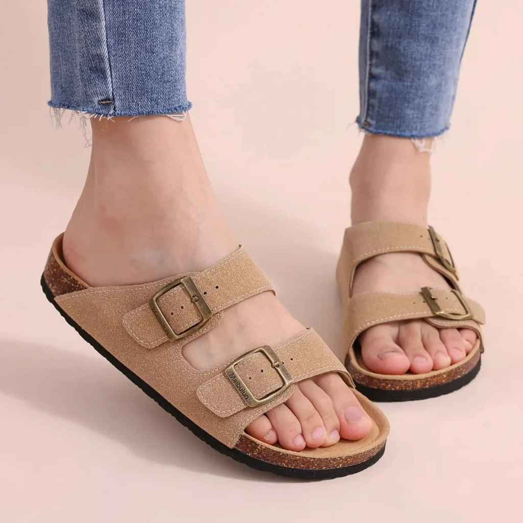 Valenzora | Wildleder-Sandalen für Damen mit doppelter Riemenführung