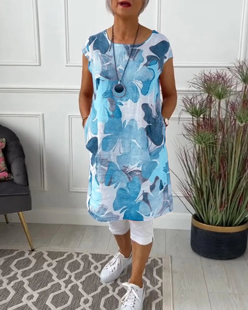 Valenzora | Summer dress with asymmetrical cut and high slit