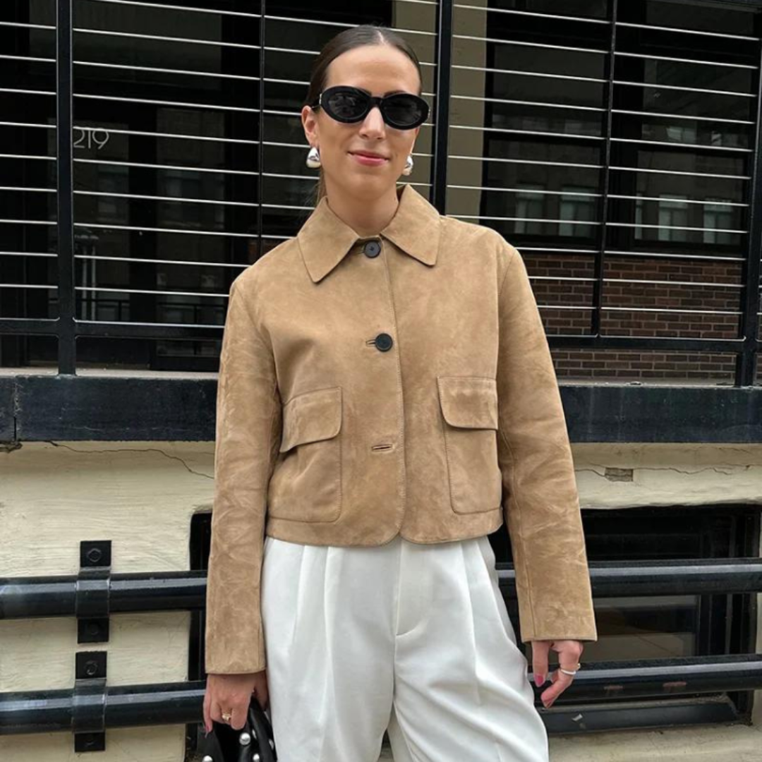 Valenzora | Beige leather jacket