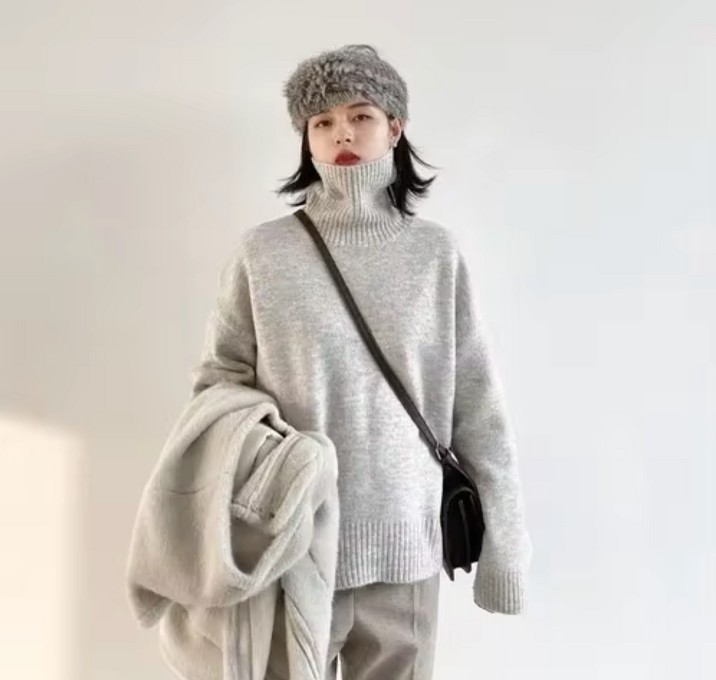 Loose turtleneck sweater