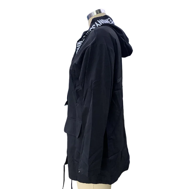 Valenzora | Casual women's trench coat with graphic details and front pockets