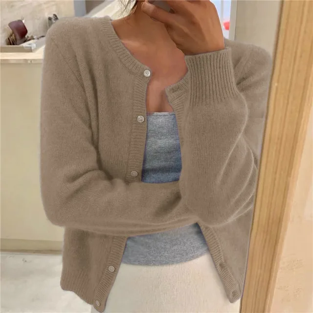 Valenzora | Solid-color knit women's jacket for comfort