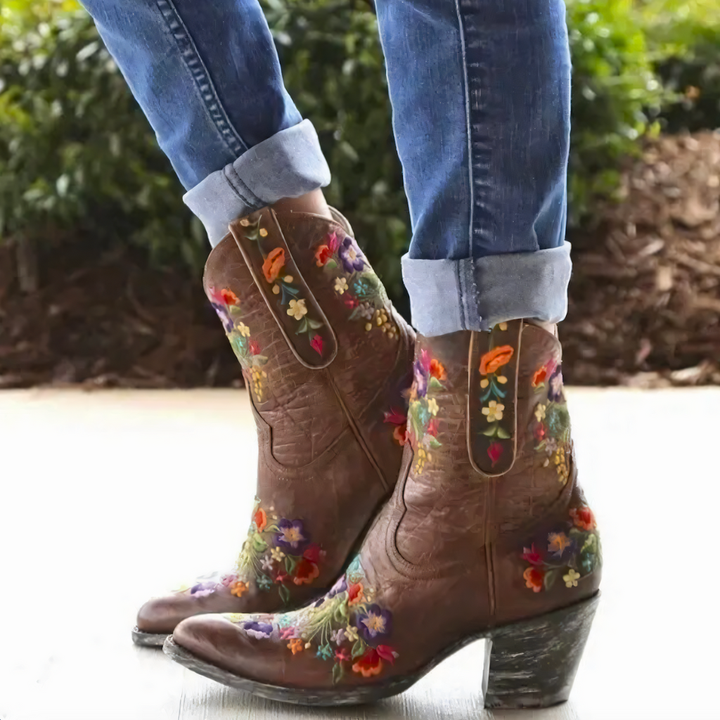 Valenzora | Wetterfeste Vintage-Cowgirl-Stiefel