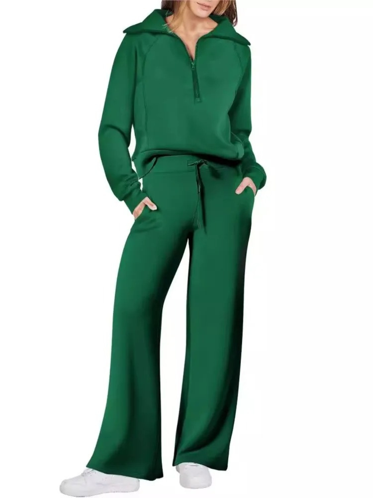 Valenzora | Bequemes Loungewear-Set für Damen mit Stehkragen und Kordelzug, modernes Set