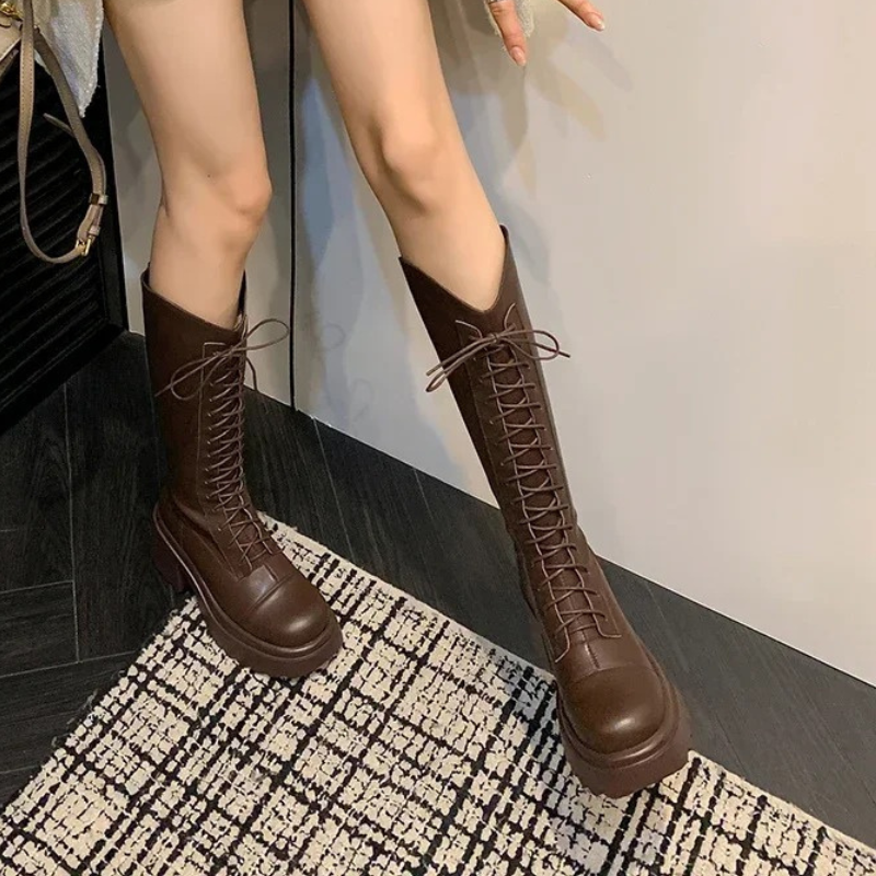 Valenzora | High Boots Women's Boots with Laces and Sturdy Heel