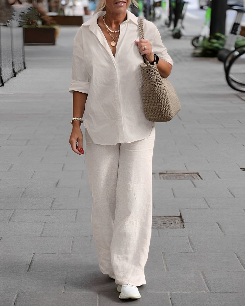Valenzora | Relaxte Leinenhose mit weitem Schnitt für Damen