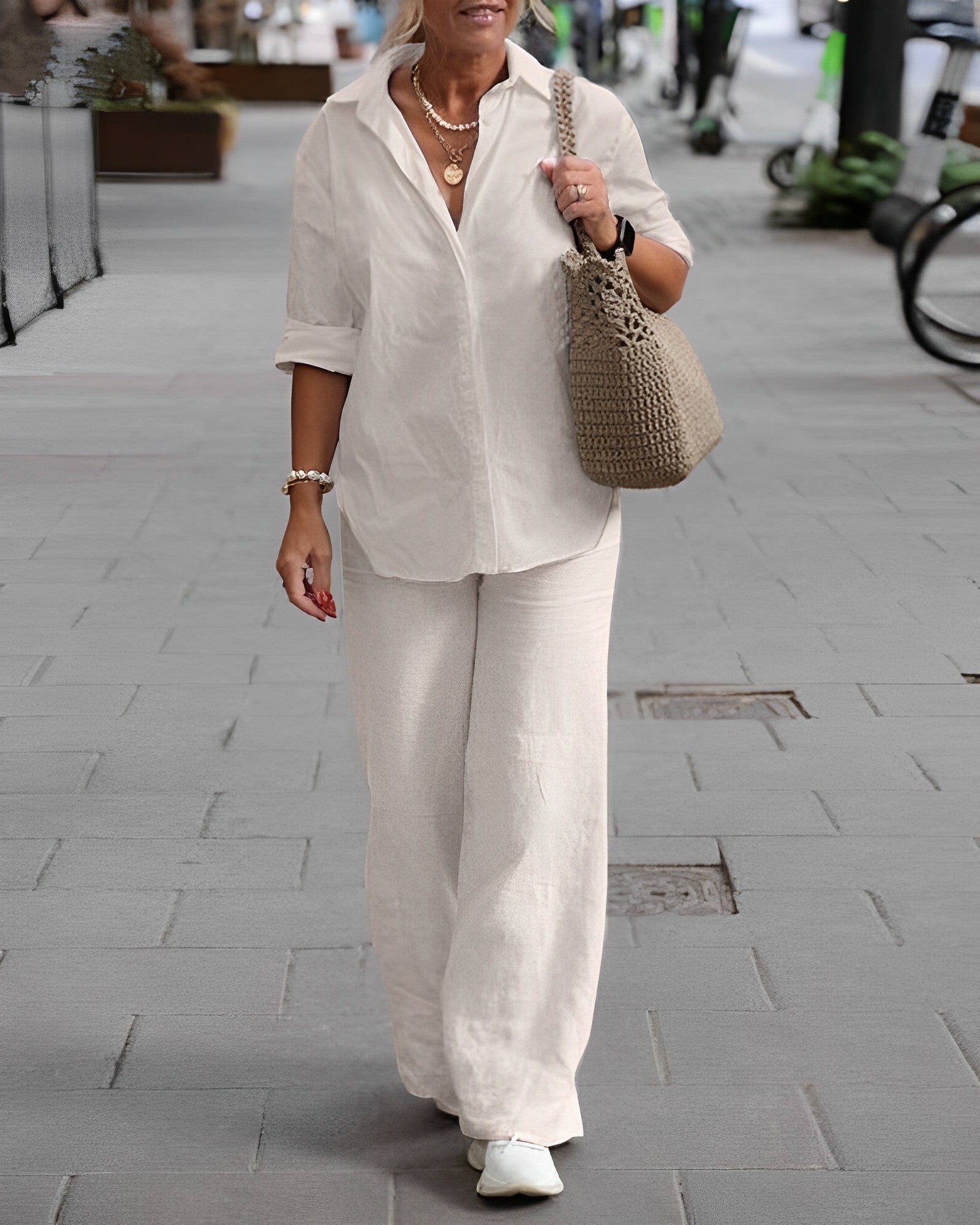 Valenzora | Relaxte Leinenhose mit weitem Schnitt für Damen