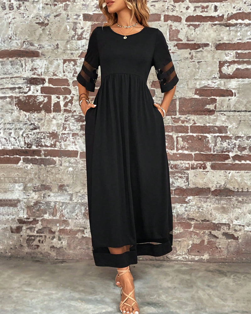 Valenzora | Elegant dress with a round neckline