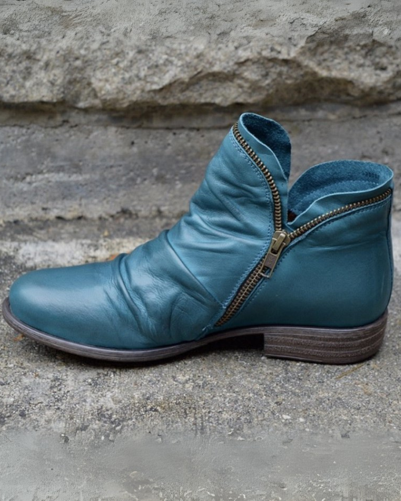 Valenzora | Leather boots with zipper