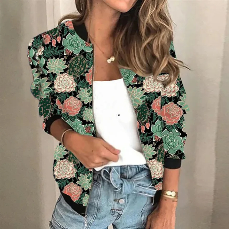 Valenzora | Printed zip-up jacket for women