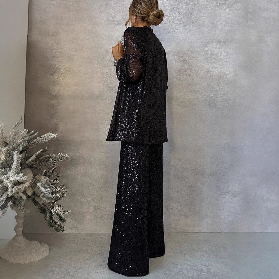 Valenzora | Trendy design - High-waisted sequin suit