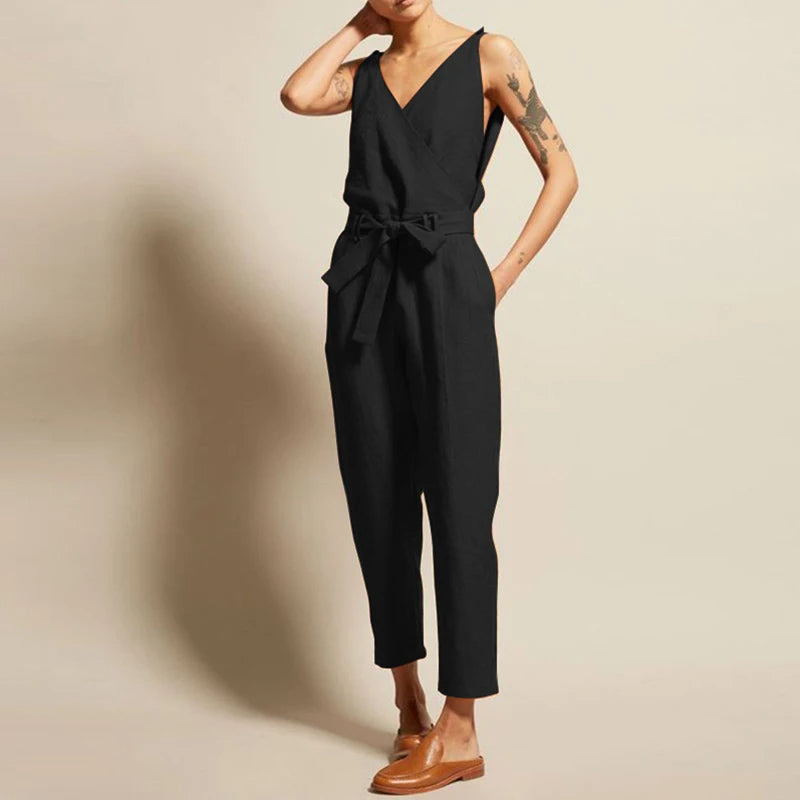 Valenzora | Jumpsuit aus Baumwoll-Leinen-Gemisch