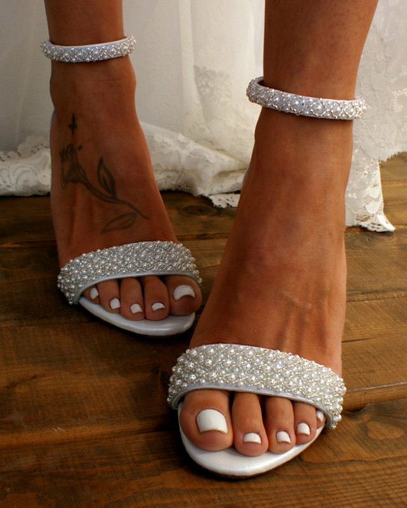Valenzora | Elegante Brautsandalen mit Perlendetails für Damen