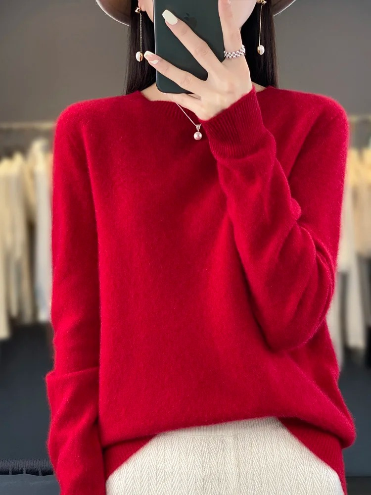 Valenzora | Damen Kaschmirpullover, Rundhals, Weicher und Eleganter Strickpullover
