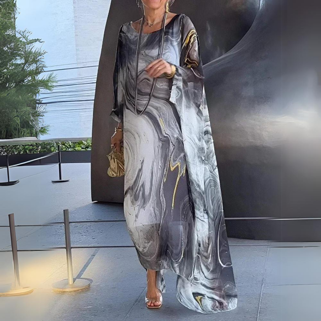 Valenzora | Slimming silk chiffon elegant dress