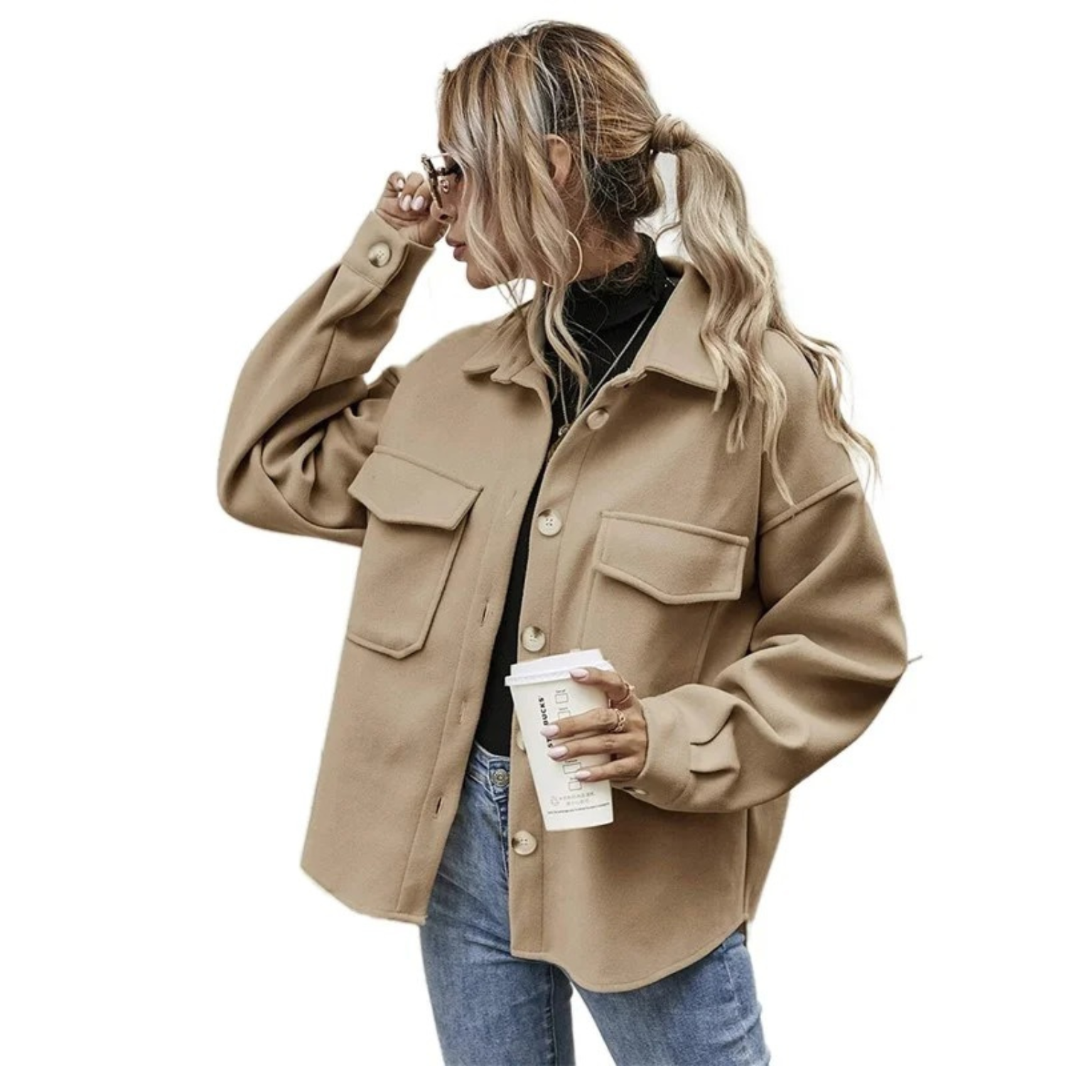 Valenzora | Buttoned Jacket with Chest Pockets for Women