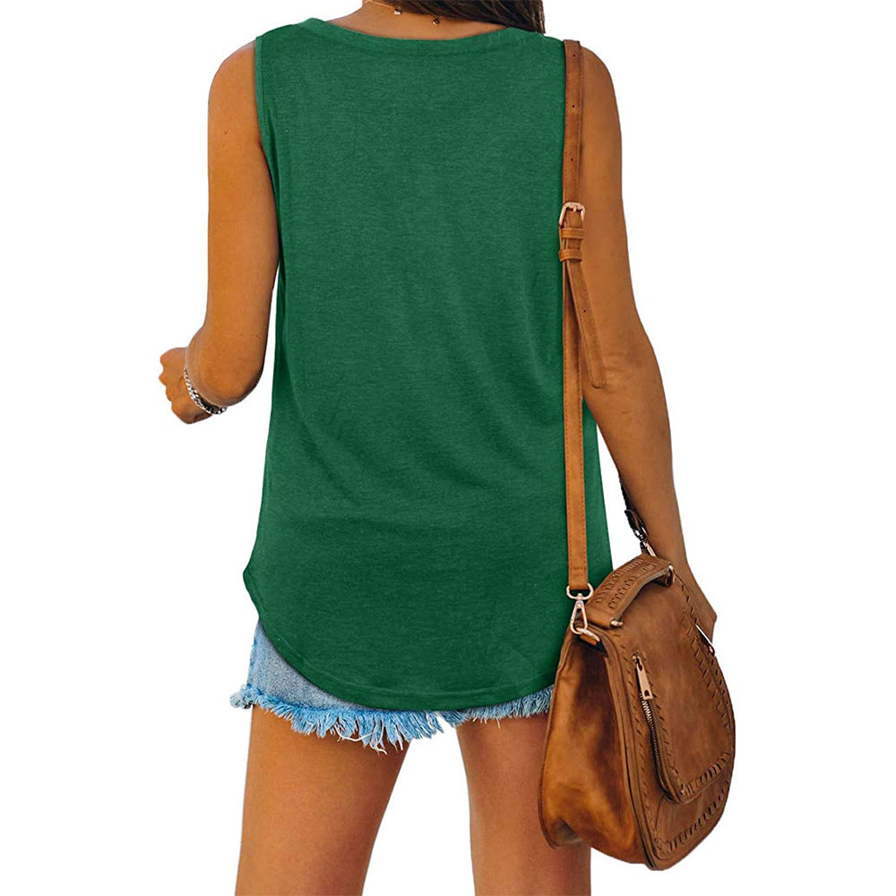Valenzora | Jersey tank top with V-neck