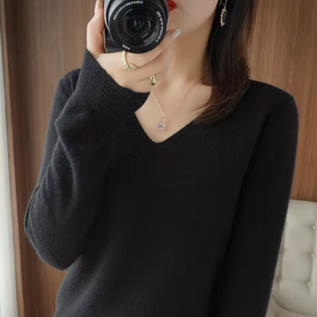 Valenzora | Strickpullover mit V-Ausschnitt