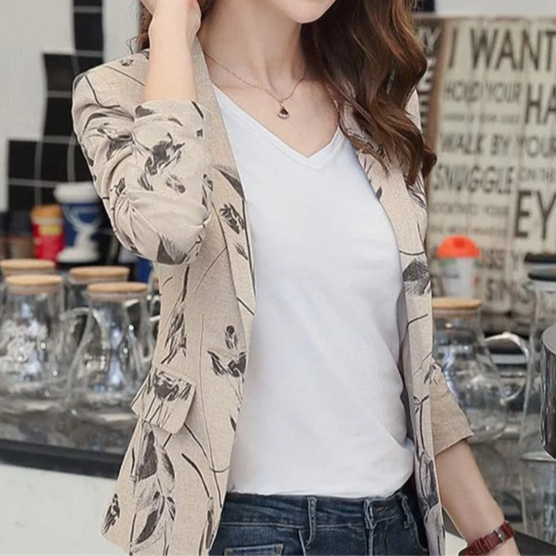 Valenzora | Women's Floral Pattern Blazer Perfect for Spring and Summer