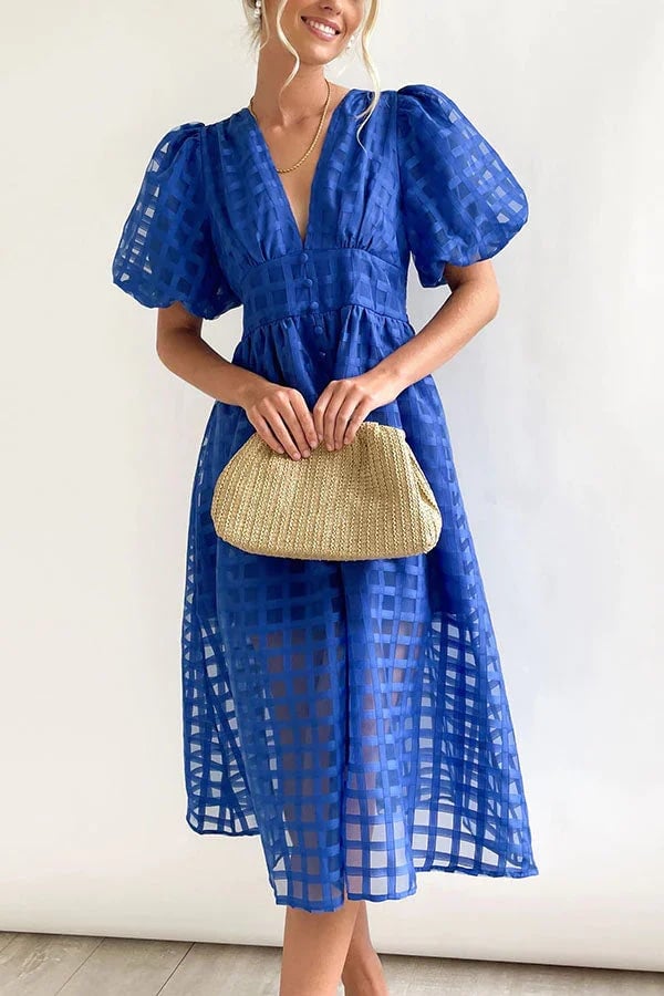 Valenzora | Midikleid mit Puffärmeln