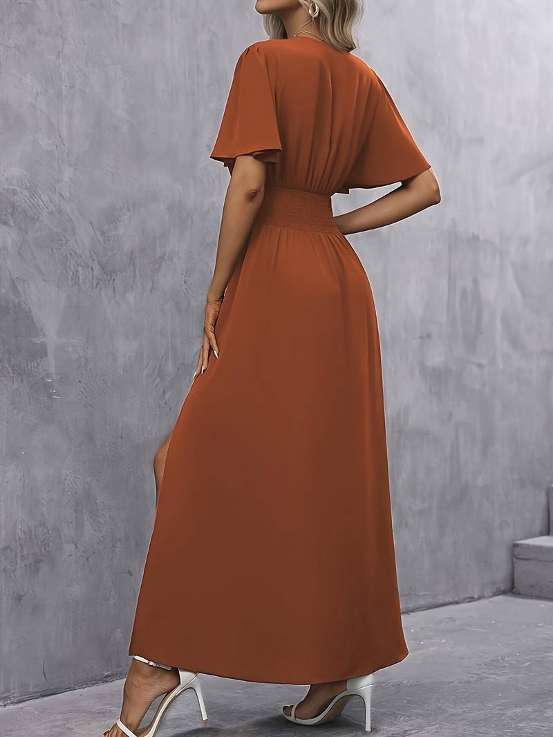 Valenzora | Wrap-style pleated waist dress
