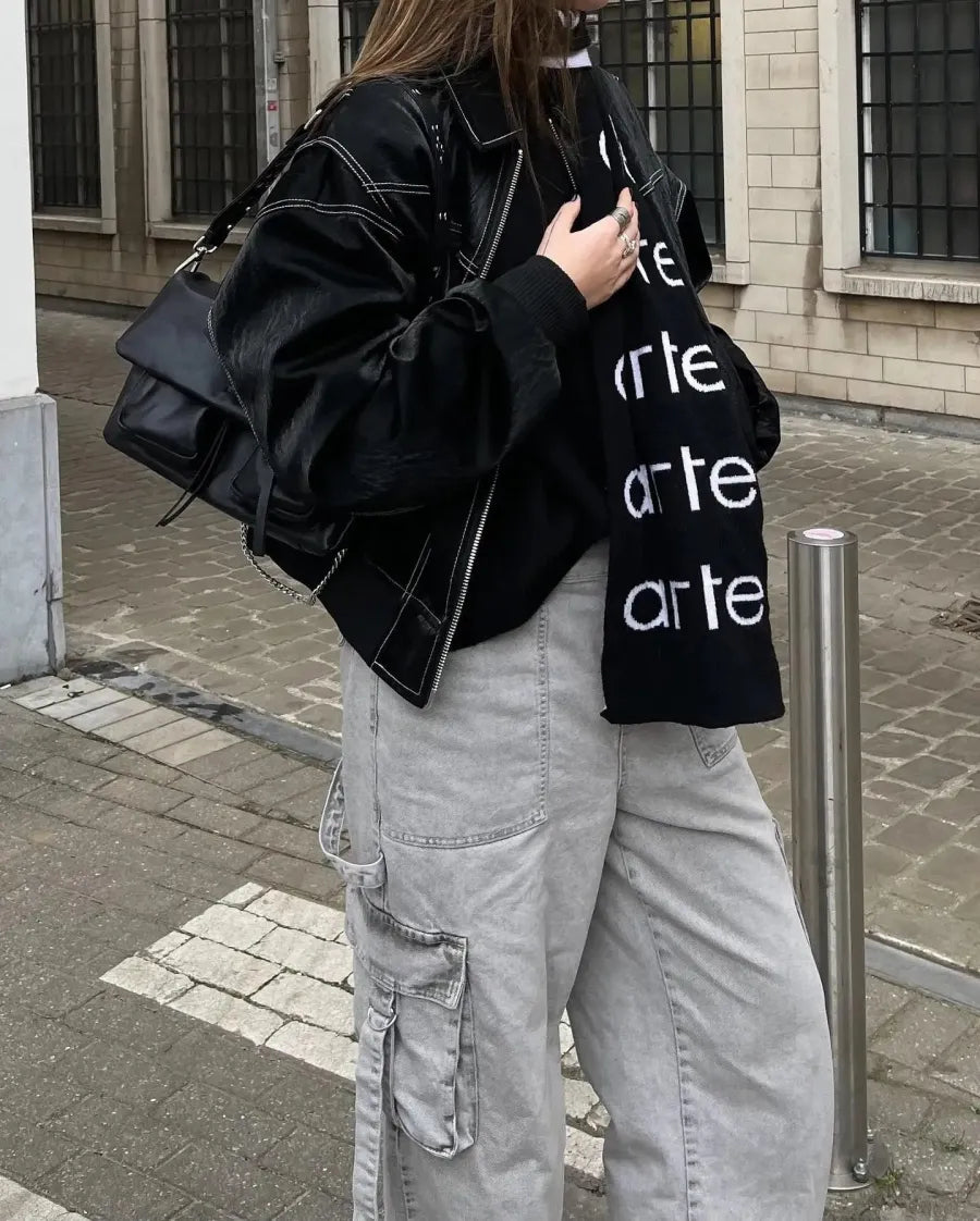 Valenzora | Oversized leather jacket for women