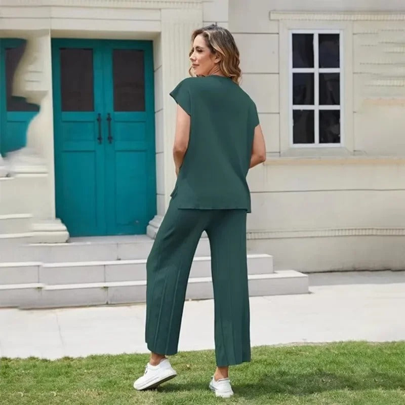 Valenzora | Elegant two-piece set with wide legs