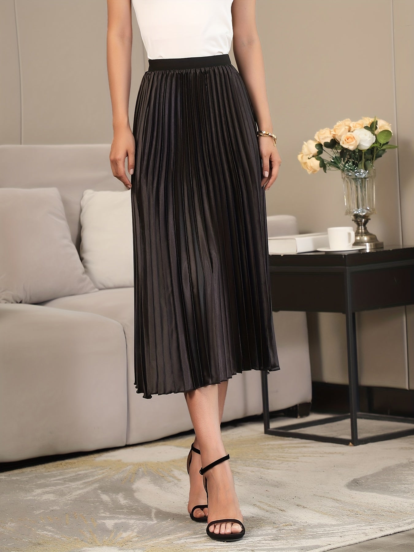 Valenzora | Elegant A-line pleated skirt