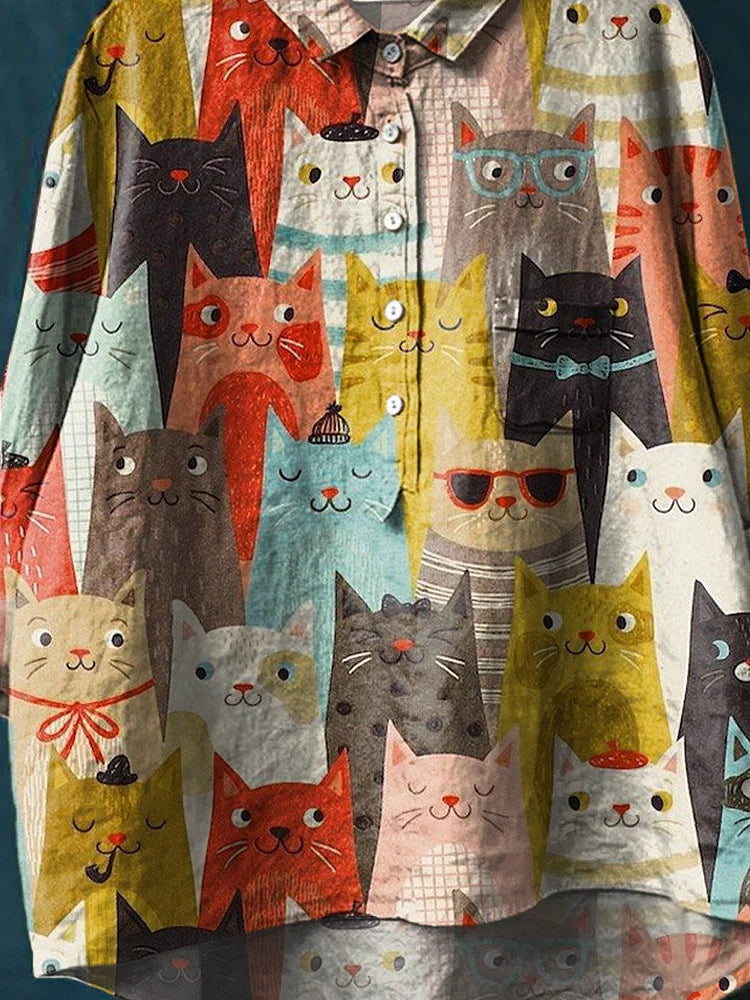 Valenzora | Cute cat art shirt for women's fashion