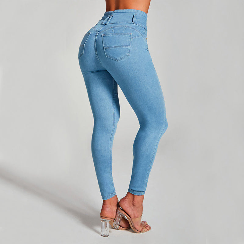 Valenzora high waist tight stretch fit and hip lifting jeans