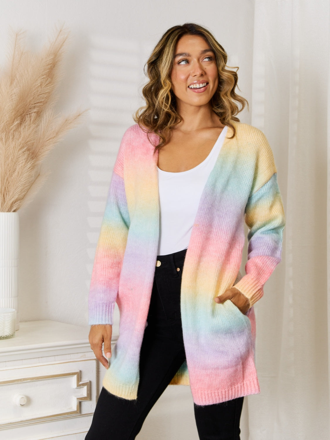 Valenzora | Angel Wings Offener Cardigan in voller Größe mit Farbverlauf