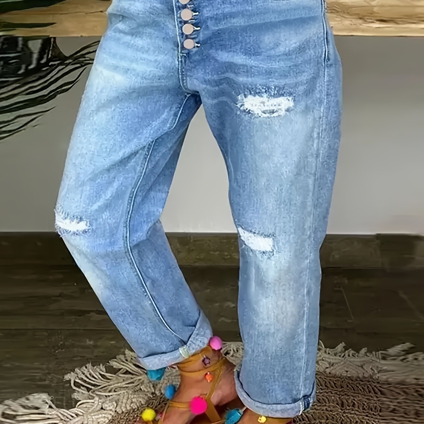 Valenzora | Weathered Blue Women's Stretch Jeans