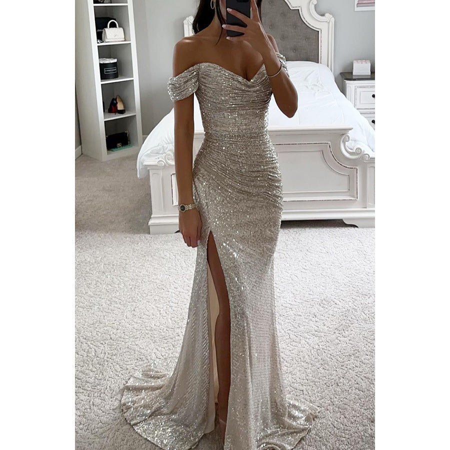 Valenzora | Festliches Paillettenkleid mit Schlitz