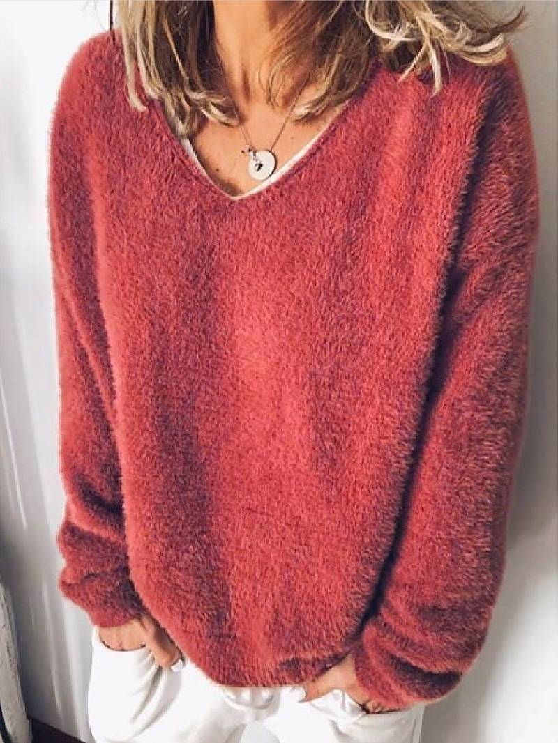 Valenzora – V-Ausschnitt Kuschelpullover