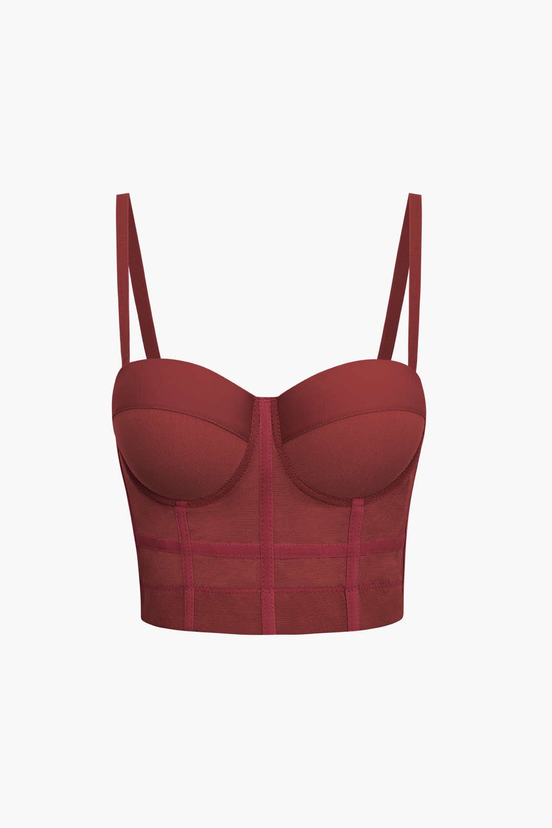 Valenzora | Figure-hugging bustier top with underwire cups and transparent mesh structure