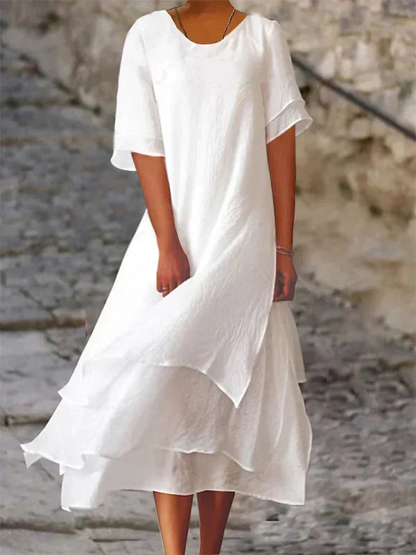Valenzora | Chic elegance block slit dress