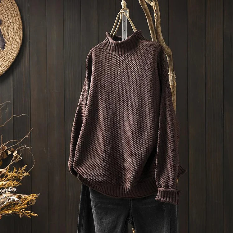 Knit sweater with collar