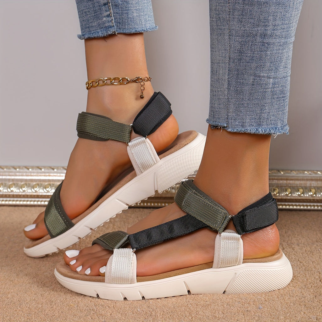Valenzora | Women's Sandals: Color Block, Non-Slip, Elegant, Lightweight, Outdoor, Summer