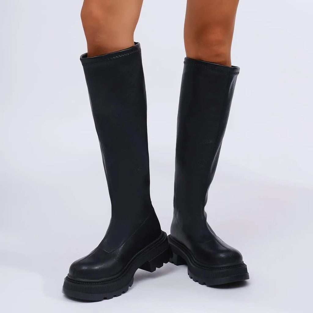 Valenzora | Long ladies lace-up boots casual