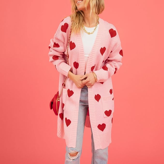 Valenzora | Süße Strickjacke mit Herzmuster