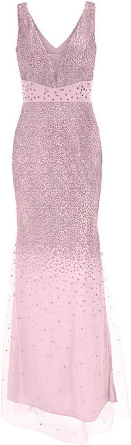 Valenzora | Sling V-neck Split Glittering Evening Dress
