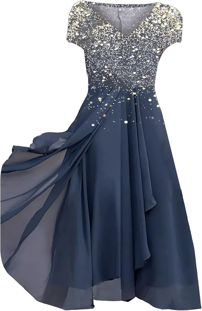 Valenzora | Elegant Chiffon Party Dress Women's Midi Dress