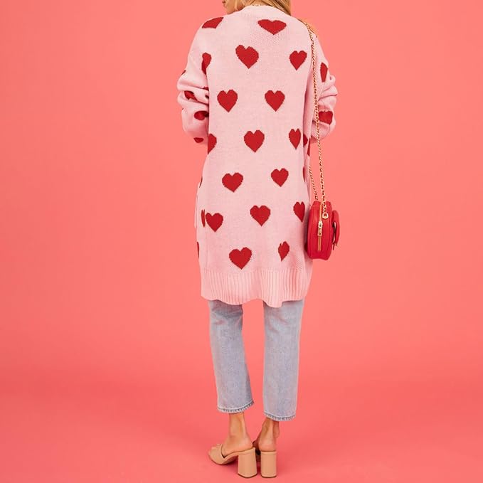 Valenzora | Süße Strickjacke mit Herzmuster
