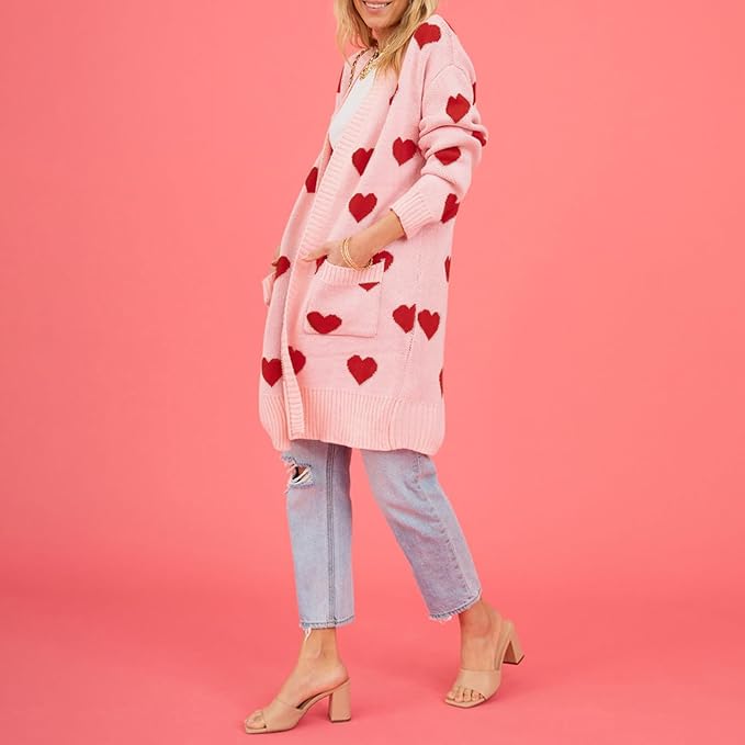 Valenzora | Süße Strickjacke mit Herzmuster