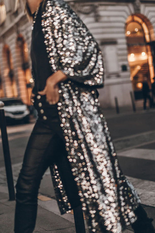 Valenzora | Disco Glamour Sequin Bell Sleeve Kimono