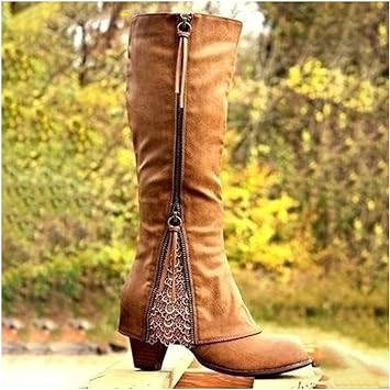 Valenzora – Vintage High-Heel-Stiefel mit klobigen Absätzen