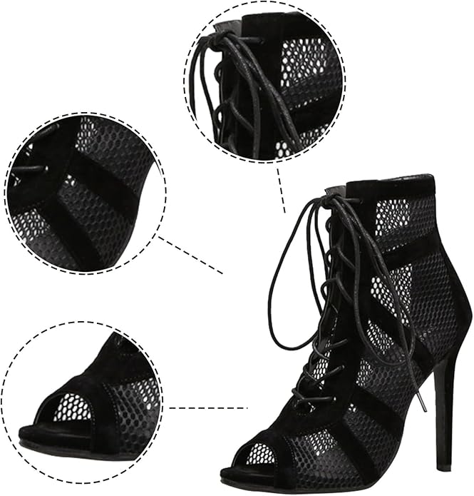 Valenzora Women's High-Heeled Sandals - Seductive lace and mesh for the perfect party look